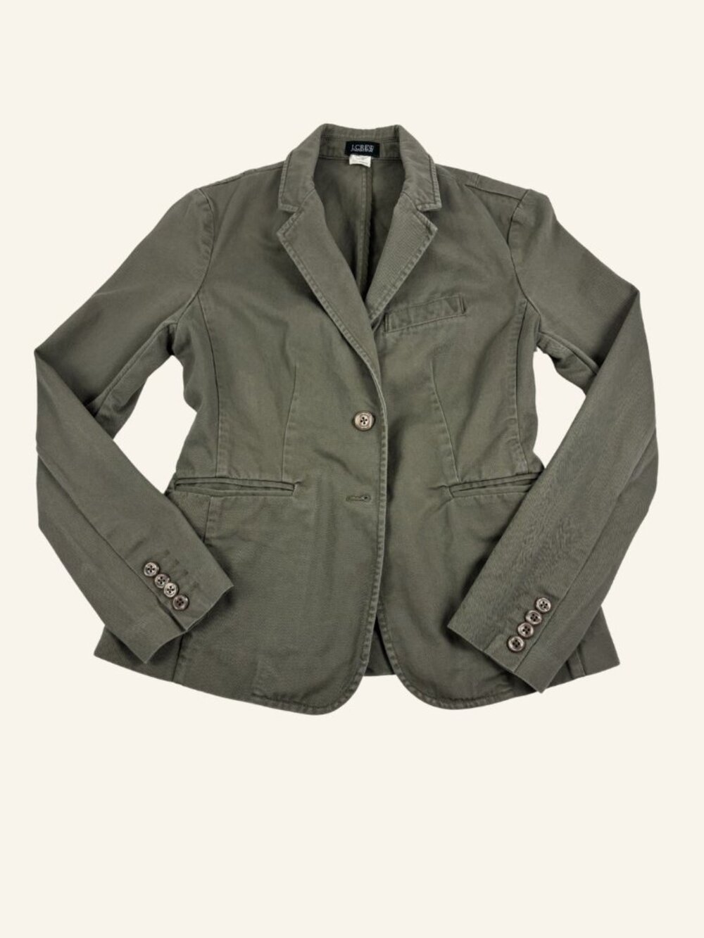 J. Crew Cotton Blazer Olive Green Women's